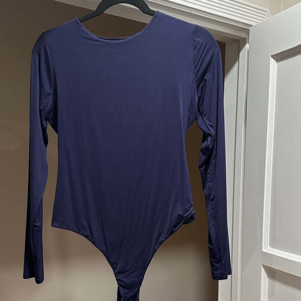 Elegant Navy Long Sleeve Bodysuit